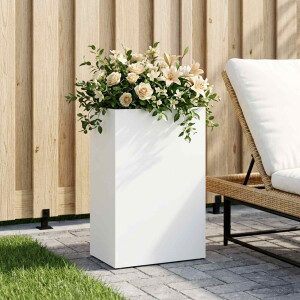 vidaXL Plantenbak Wit 50 x 30 x 75 cm Koudgewalst staal