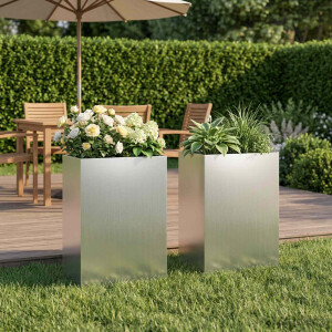 vidaXL Plantenbak 2 st zilver 50 x 30 x 75 cm Gegalvaniseerd staal
