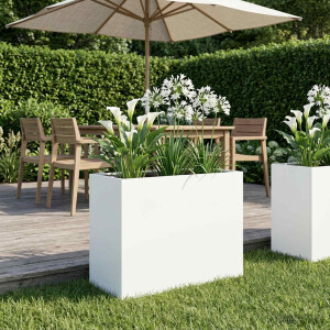 vidaXL Plantenbak Wit 60 x 30 x 50 cm Koudgewalst staal