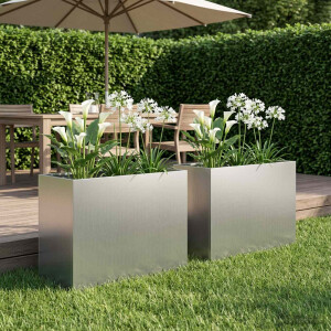 vidaXL Plantenbak 2 st zilver 60 x 30 x 50 cm Gegalvaniseerd staal