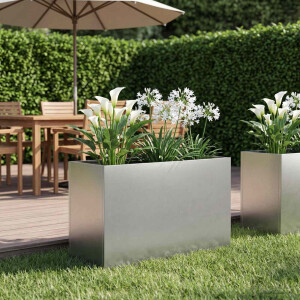 vidaXL Plantenbak zilver 80 x 30 x 40 cm Roestvrij staal