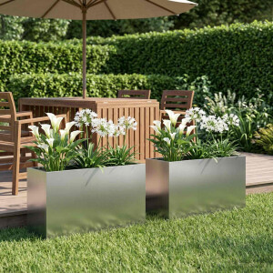 vidaXL Plantenbak 2 st zilver 80 x 30 x 40 cm Gegalvaniseerd staal
