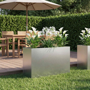 vidaXL Plantenbak zilver 80 x 30 x 50 cm Gegalvaniseerd staal