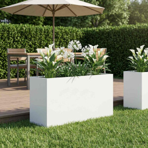 vidaXL Plantenbak Wit 100 x 30 x 50 cm Koudgewalst staal
