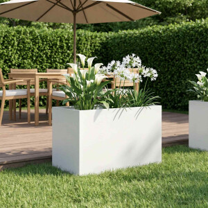 vidaXL Plantenbak Wit 50 x 40 x 40 cm Koudgewalst staal