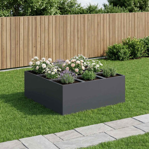 vidaXL Plantenbak Antraciet 100 x 100 x 30 cm Koudgewalst staal