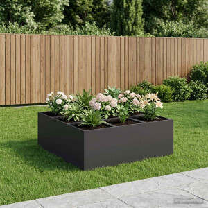 vidaXL Plantenbak Zwart 100 x 100 x 40 cm Koudgewalst staal
