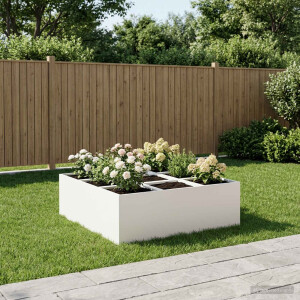 vidaXL Plantenbak Wit 100 x 100 x 50 cm Koudgewalst staal