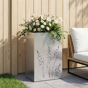 vidaXL Plantenbak zilver 50 x 30 x 75 cm Roestvrij staal