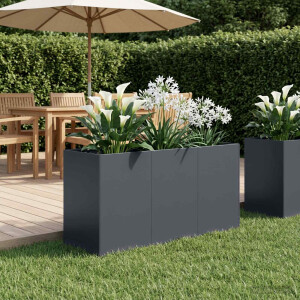 vidaXL Plantenbak Antraciet 120 x 40 x 60 cm Koudgewalst staal