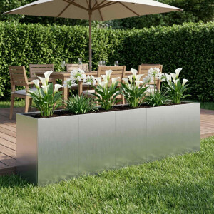vidaXL Plantenbak zilver 200 x 40 x 60 cm Gegalvaniseerd staal