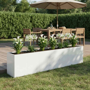 vidaXL Plantenbak Wit 280 x 40 x 60 cm Koudgewalst staal
