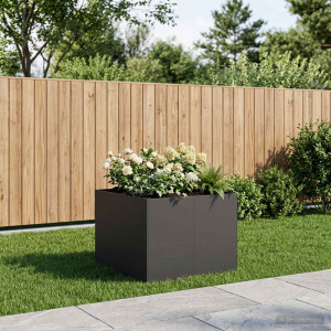 vidaXL Plantenbak Zwart 80 x 80 x 60 cm Koudgewalst staal