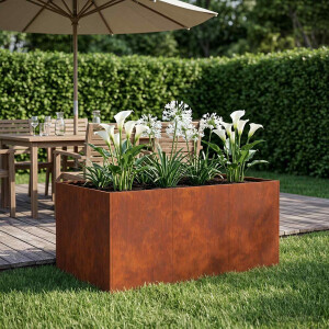 vidaXL Plantenbak Roestkleurig 120 x 80 x 60 cm weervast staal