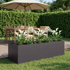 vidaXL Plantenbak Zwart 200 x 80 x 60 cm Koudgewalst staal