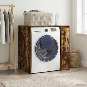 vidaXL Wasmachinekast Gerookt eiken 87 x 60 x 89 cm Bewerkt hout