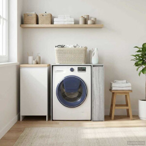 vidaXL Wasmachinekast Grijs Sonoma 87 x 60 x 89 cm Bewerkt hout