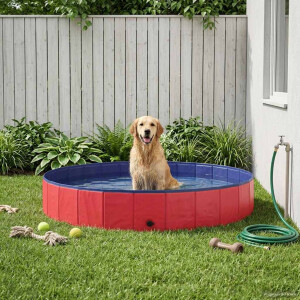 vidaXL Honden zwembad Rood Ø200 x 30 cm Dik PVC