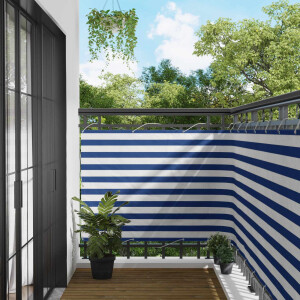 vidaXL Balkon Scherm Blauw en Wit 110 x 700 cm Oxford Stof