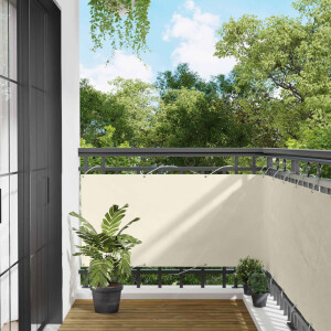 vidaXL Balkon Scherm Crème 75 x 200 cm Oxford Stof
