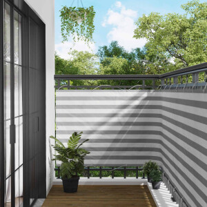 vidaXL Balkon Scherm Lichtgrijs en wit. 110 x 300 cm Oxford Stof