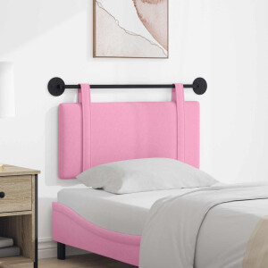 vidaXL Hangend hoofdbord Roze Stof