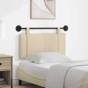 vidaXL Hangend hoofdbord Crème Stof