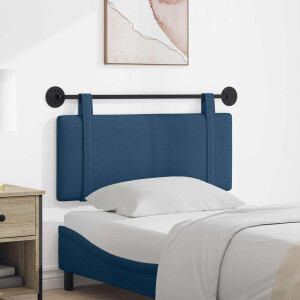 vidaXL Hangend hoofdbord Blauw Stof