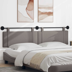 vidaXL Hangend hoofdbord Taupe Stof
