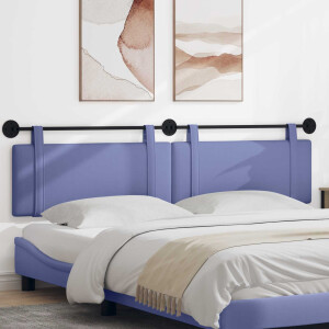 vidaXL Hangend hoofdbord Jeans Blauw Stof