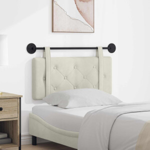 vidaXL Hangend hoofdbord Crème Fluweel