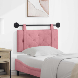vidaXL Hangend hoofdbord Roze Fluweel
