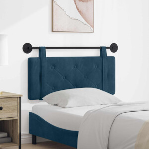 vidaXL Hangend hoofdbord Blauw Fluweel