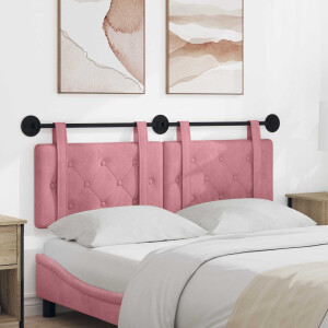 vidaXL Hangend hoofdbord Roze Fluweel