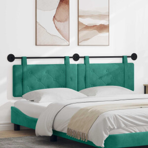 vidaXL Hangend hoofdbord Turquoise Fluweel