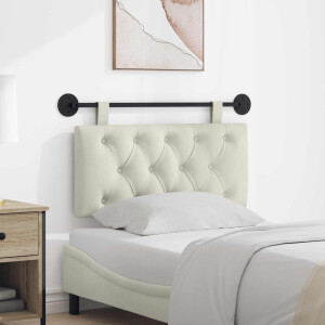 vidaXL Hangend hoofdbord Crème Fluweel