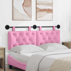 vidaXL Hangend hoofdbord Roze Stof