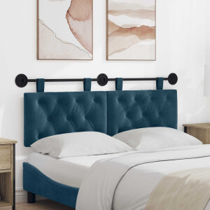 vidaXL Hangend hoofdbord Blauw Fluweel