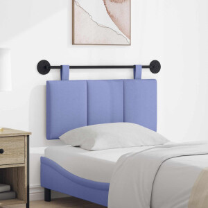 vidaXL Hangend hoofdbord Jeans Blauw Stof