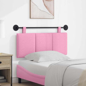 vidaXL Hangend hoofdbord Roze Stof