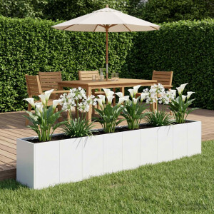 vidaXL Plantenbak Wit 360 x 40 x 60 cm Koudgewalst staal