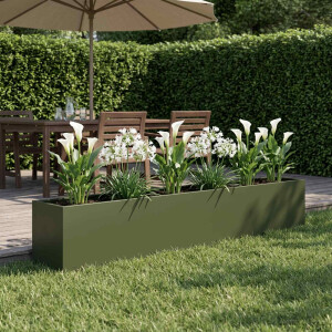 vidaXL Plantenbak Olijfgroen 360 x 40 x 60 cm Koudgewalst staal