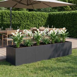 vidaXL Plantenbak Zwart 280 x 80 x 60 cm Koudgewalst staal