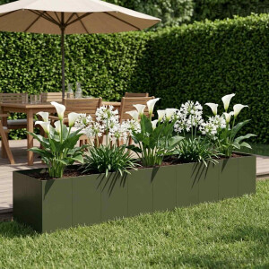 vidaXL Plantenbak Olijfgroen 360 x 80 x 60 cm Koudgewalst staal