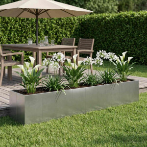 vidaXL Plantenbak zilver 360 x 80 x 60 cm Gegalvaniseerd staal