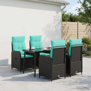 vidaXL Bank tafel set 5 pcs PE Rattan en Poeder-Coated Staal