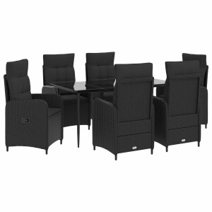 vidaXL Bank tafel set 7 pcs PE Rattan en Poeder-Coated Staal