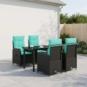 vidaXL Bank tafel set 5 pcs PE Rattan en Poeder-Coated Staal