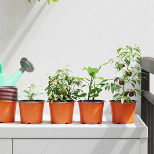 vidaXL Ronde Bloempot 50 pcs Terracotta Ø 10 x 8 cm Kunststof
