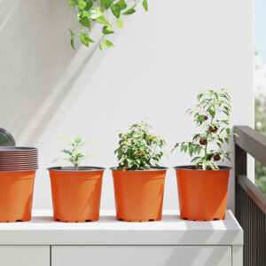 vidaXL Bloempot 50 pcs Terracotta Ø 15 x 13 cm Kunststof